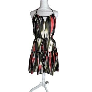 Milly of New York Silk Cotton Halter Dress SZ 8 Abstract